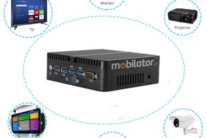 Fanless industrial mini computer MiniPC yBOX-30X(2LAN+2HDMI)-2955U v.3