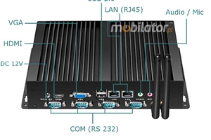 Industrial mini computer with passive cooling and 4xCOM RS232 - MiniPC yBOX X26G(4COM)-N2830 v.4