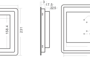 Czarny monitor przemysłowy w stalowej obudowie