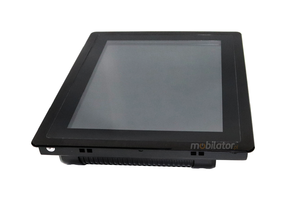 Czarny monitor przemysłowy z dotykiem