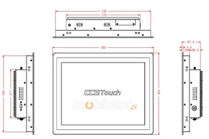 15“ Flat Design PCAP Fanless Touch PC(I5-6360U), LED panel with resolution 1024*768, 400nits, 10 points touch screen, with 4GB RAM, 256GB SSD, Built- in WIFI, 12V DC input, VESA 100 mount with 5 waterproof sockets
