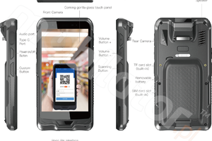 Mobipad Qxtron Q6600 v.3 - Industrial data terminal (IP65 + MIL-STD-810G standard) with Honeywell 3680 2D scanner, NFC, Bluetooth 4.0, 4GB RAM and 64GB disk 