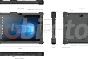 Emdoor I10U v.1 - Industrial 10-inch tablet with IP65 + MIL-STD-810G and 4G, Bluetooth 4.2, 8GB RAM, 128GB ROM and NFC disk 