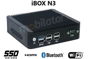 IBOX N3 v.1 BAREBONE - Rugged miniPC with Intel Celeron processor, 4x USB 2.0, 2x USB 3.0, 1x RJ-45 COM and 2x RJ-45 LAN 