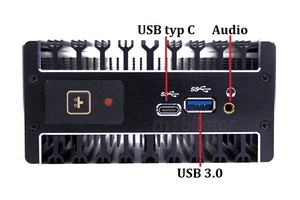 IBOX C4 v.1 - BAREBONE Rugged miniPC with Intel Core i3 processor, 1x USB 3.0, 1x Audio, 1x c-Typ, 1xmini DP and RJ-45 LAN connectors 