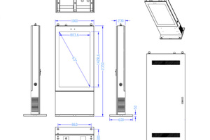 NoMobi Trex 65 v.7 - Anti-fog standing totem with 65 inch screen, shipped by sea (approx.2.5 months), brightness 3500 nits, tempered glass