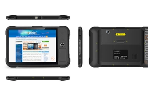 Tablet przemysłowy o przekątnej ekranu 8 cali, z czytnikiem kodów 1D oraz 2D Zebra, dwoma wejściami PSAM i przednim UHF RFID  Chainway P80