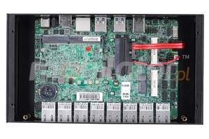 mBOX Q817GEX v.2 - MiniPC with an Intel Celeron processor, 6x RS-232, 8x LAN and WiFi