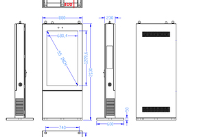 nowoczesny wyświetlacz reklamowy specjalistyczny jasny wyświetlacz Trex 55W