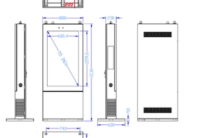 wodoodporny infokiosk totem informacyjny Trex 55W