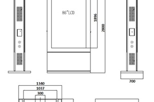 kiosk reklamowy totem podświetlany NoMobi Trex 86W gablota zewnętrzna