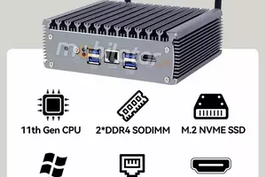 MiniPC yBOX-X56 I7 1165G7 16GB RAM 512GB SSD M.2 v4 - Kompaktowy budżetowy komputer przemysłowy bezwentylatorowy wydajny szybki procesor dwie anteny WIFI 4G 3G USB 3.1 niewielki komputer przemysłowy fanless