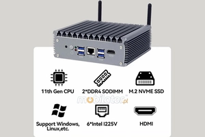 MiniPC yBOX-X56-(6LAN)-C3865U - Kompaktowy budżetowy komputer przemysłowy bezwentylatorowy