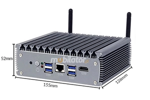 MiniPC yBOX-X56 - wymiary kompaktowego wydajnego bezwentylatorowego profesjonalnego przemysłowego komputera