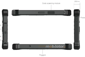 Emdoor I88N v.2 - Reinforced shockproof tablet 8GB + 128GB, 8 inch 1920x1200, 4G, WiFi, BT 5.2 and NFC - dust and splash resistant, ideal for assembly line operation