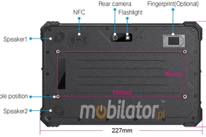 Mobipad 08DS-RTMLH v.1 - Ruggedized 8-inch IP68 tablet - Android 13, 8GB RAM, 128GB, 10000mAh, NFC, 4G, GPS - ideal for working in harsh conditions