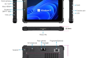 Mobipad 08DS-RTYF (i5) v.2 - Tablet pancerny z ekranem 8cali, procesor i5, 8GB/128GB, 4G LTE, NFC, GPS, IP67 i baterią 5000mAh - stworzony dla techników, monterów i ekip serwisowych