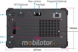 Mobipad 08DS-RTYF (i7) v.4 - Rugged IP67 industrial tablet with i7, 16GB RAM, 256GB SSD, 5G, NFC - for mobile applications in industries requiring connectivity and reliability
