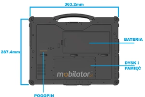EMDOOR X14A (i7) v.4 - Rugged notebook z ekranem FHD 14-cali, Windows 11 IoT, Intel i7, 32GB RAM, 512GB SSD, IP65, MIL-STD-810H