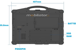 Emdoor X15A v.21 - Outdoor laptop with Intel i7, 32GB RAM, 4G, GPS, NFC, Windows 11 PRO, IP65, and a sun-readable screen - ideal for technical services