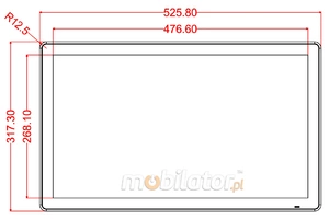 BiBox 215-I58 v.3 - Odporny komputer panelowy 21.5 cala Full HD, Intel Core i5-8250U, 8GB RAM, SSD 256GB, ekran 250 nitów, RS232 podwójny, dwa złącza RJ45 - Do energetyki i automatyki sieciowej
