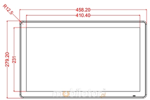 BiBox 185-I58 v.2 - Przemysłowy panel PC 18.5cali 1080p, 250 nitów, 8GB RAM i dysk SSD 128GB, procesor Intel Core i5-8250U, złącza RS232 i podwójny LAN, Windows 11 PRO - Dla transportu i logistyki