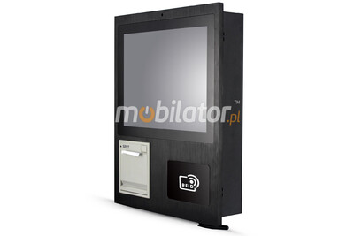 Operatorski dotykowy Przemysłowy Panel PC z czytnikiem RFID LF i drukarką termiczną 58mm - MobiBOX IP65 J1900 12 v.LF 58
