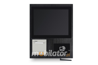 Operatorski Przemysłowy Panel PC dotykowy z drukarką termiczną 58mm i czytnikiem RFID HF - MobiBOX IP65 J1900 19 v.HF 58