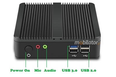 Bezwentylatorowy wzmacniany Mały Komputer Przemysłowy MiniPC yBOX-A30X(1LAN)-N2815 v.2