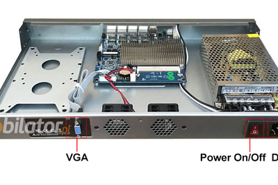 MiniPC yBOX 1U - J1900 Barebone Wzmocniony komputer przemysłowy z chłodzeniem pasywnym i 4x LAN - do szafy rakowej