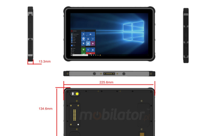 Tablet dla przemysłu  dla pracowników terenowych z normą wodoszczelności i normą pyłoszczelności MobiPad ST800B