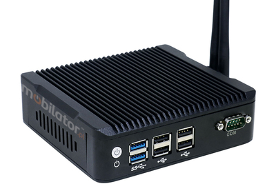 IBOX N5 v.1 - Sturdy miniPC with Intel Celeron quad-core processor, 4x USB 2.0, 2x USB 3.0, 1x RS232 and 2x RJ-45 LAN connectors