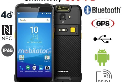 Terminal danych Przenośny skaner kodów dla logistyki z czytnikiem UHF RFID z ośmiordzeniowym procesorem  Chainway C66-PE 