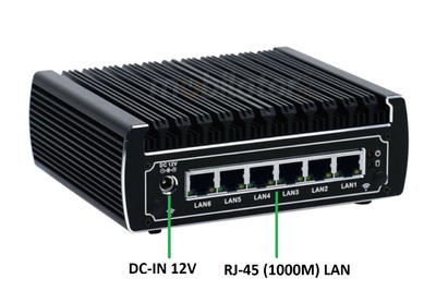 IBOX N133 v.4 - MiniPC z aluminiową obudową, wejściami 4x USB 3.0 oraz 6x RJ-45 LAN, 8GB RAM DDR4 i dyskiem 128GB SSD