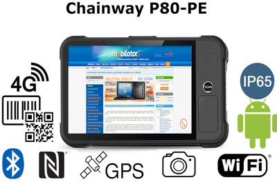  rozdzielczością 1920x1200 skanerem kodów kreskowych 2D, 4G, NFC Chainway P80