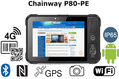 tablet przemysłowy ze skanerem kodów kreskowych 2D oraz NFC Chainway P80