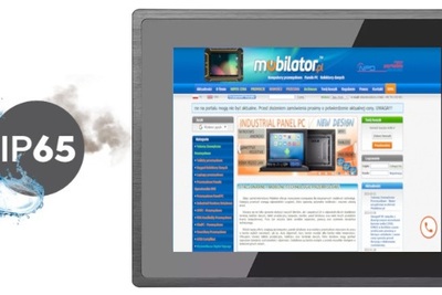 Wzmocniony, metalowy Panel PC przemysłowy czarny  multimedialny z odpornością IP65 BiBOX-121PC2