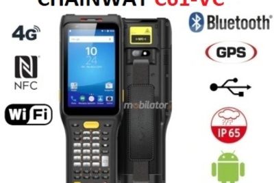 Terminal danych  odporny na niskie i wysokie temperatury  z normą odporności IP65 pamięcią 3GB ROM  Chainway C61-VC