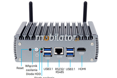 Mały wzmocniony przemysłowy komputer niewielkich wymiarów Przystosowany do przemysłu i biura MiniPC  8GB RAM, 128GB SSD, 6*LAN yBOX-X56