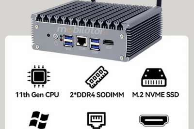 yBOX-X56-(6LAN)-I5 1135G7 Wydajny miniPC dla transportu, 6 LAN, Wifi, USB, HDMI, Bluetooth, 16GB RAM, 512GB M.2 SSD