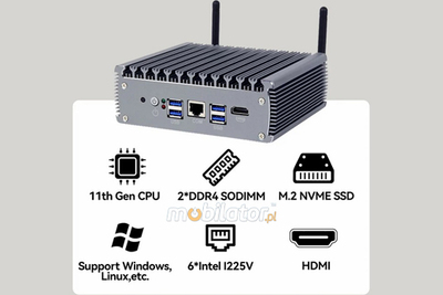 MiniPC yBOX-X56 - Kompaktowy budżetowy komputer przemysłowy bezwentylatorowy energooszczędny specjalistyczny odporny