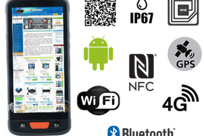 MobiPAD V9s – wielozadaniowy kolektor danych z NFC o wysokiej wydajności i wytrzymałości (norma IP67), odporny na kurz i zachlapania, 3GB RAM i 64GB ROM, system Android, Wifi i Bluetooth, , czytnik UHF RFID, SKANEREM KODÓW 2D