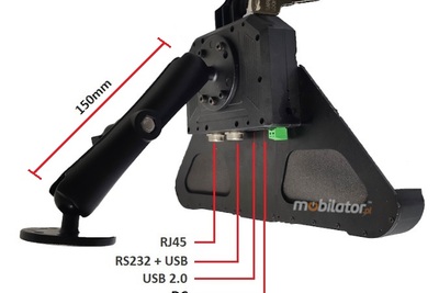 MobiPAD JST11 - stabilny uchwyt samochodwy ze złączami USB, RJ45, stacja dokująca do samochodu