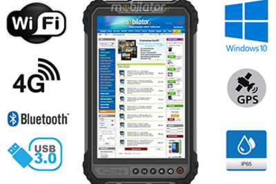 MobiPAD 9TS-J - Idealny na hurtownie, wytrzymały tablet z ekranem 450 nits, 8GB RAM, 256GB ROM, procesorem Intel Celeron, normą IP65, Windows 10, ekranem 8 cali 1920x1200