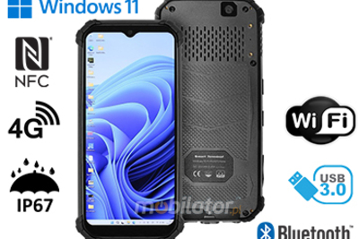 MobiPAD HS6 - Nowoczesny i wytrzymały, 6.5 cala, Windows 11, 8GB RAM, 256GB ROM, Intel Celeron N100, NFC, GPS, Bluetooth 5.0, 4G LTE, 1600x720, 410 nits, odporny na ekstremalne warunki, norma IP67