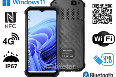 MobiPAD HS6 - Tablet odporny na upadki z Intel Celeron N100 4x3.4GHz, Windows 11, 8GB RAM, 256GB ROM, GPS, NFC, Bluetooth 5.0, Wifi, IP67, skaner 2D Newland N1, idealny do pracy w trudnych warunkach