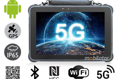 MobiPAD A311-T - przemysłowy tablet z czytnikiem linii papilarnych, Skanerem 2D Honeywell N3680, NFC, Android 10, ekran 10.1 cala, 1920x1200, 450 nits, 8GB RAM, 256GB ROM, LTE 5G, RJ45, wodoszczelny tablet o normie IP65, Bluetooth 5.0, pyłoodporny, o