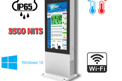 infokiosk przemysłowy zewnętrzny informacyjny cichy NoMobi Trex Hi75W infokiosk reklamowy bezprzewodowy panel reklamowy NoMobi Trex Hi75W