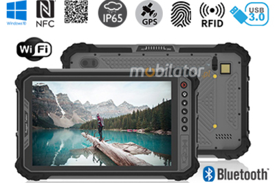 MobiPAD 9TS-M - pancerny tablet przemysłowy z Intel i5-8200Y, skanerem 2D Newland N1, wysokiej precyzji GPS, 8-calowy ekran, 8GB RAM, 256GB ROM, LTE 4G, pyłoodporny, wodoodporny, norma IP65, tablet odporny na wstrząsy