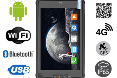 MobiPAD 8TS-5A - Bezwentylatorowy tablet pancerny 8 cali z Androidem 11, ekran 1920x1200, procesor 8-rdzeniowy 2.0GHz, Skaner 2D Newland N1, LTE 4G, 4GB RAM, odporny na wodę i pył (IP65), idealny na budowę i do geodezji